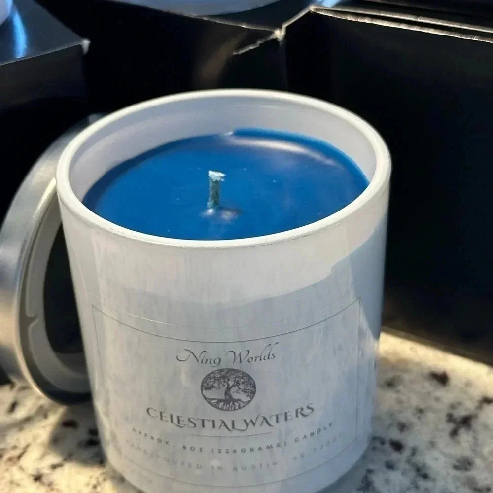 Handmade hand poured 8 ounce glass, candle, soy wax essential oil - Picture 2 of 6